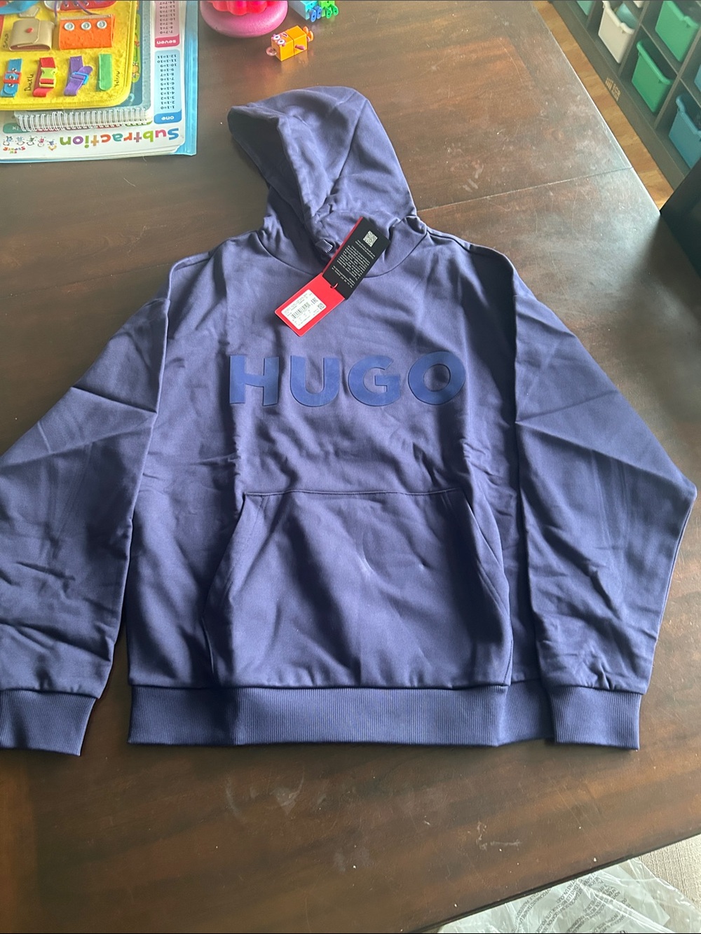 HUGO Men's Tonal Logo Hooded Sweatshirt